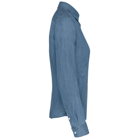 Chemise denim femme Bleu Chambray – Kariban – vue 3