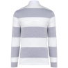 Polo Rugby Rayé Manches Longues Kariban – Blanc (Oxford Grey/White Stripes) – vue 2
