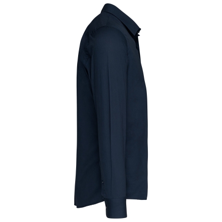 Chemise Popeline Manches Longues Homme Marine – Kariban – vue 3