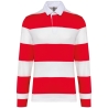 Polo Rugby Rayé Manches Longues Blanc Kariban – Unisexe