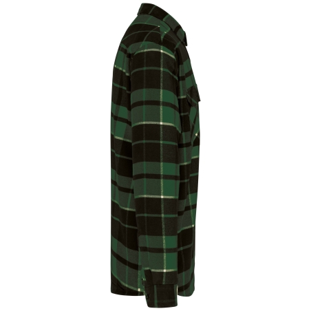 Surchemise carreaux doublée sherpa homme Kariban – Noir – vue 3