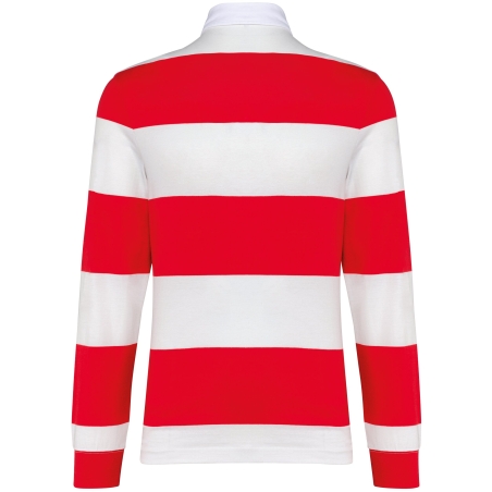 Polo Rugby Rayé Manches Longues Blanc Kariban – Unisexe – vue 2