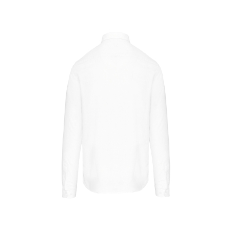 Chemise Oxford Lavée Manches Longues Blanche Kariban – vue 2