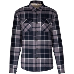 Surchemise à carreaux doublée sherpa homme Kariban – Gris