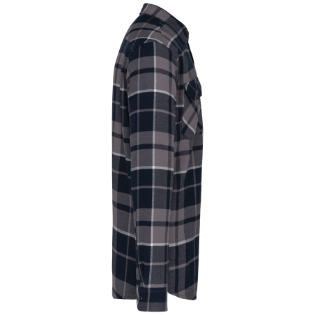 Surchemise à carreaux doublée sherpa homme Kariban – Gris – vue 3