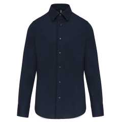 Chemise Coton Élasthanne Manches Longues Homme Marine – Kariban