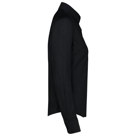 Chemise Oxford manches longues femme Kariban – Noir – vue 3
