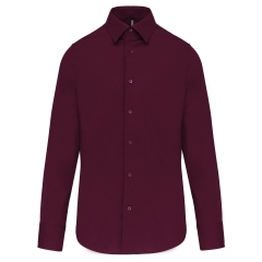 Chemise coton élasthanne manches longues homme Bordeaux – Kariban