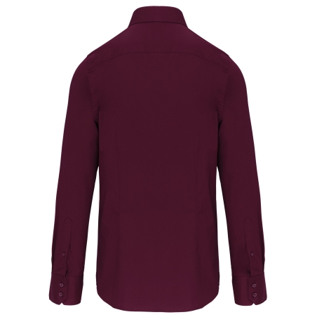 Chemise coton élasthanne manches longues homme Bordeaux – Kariban – vue 2