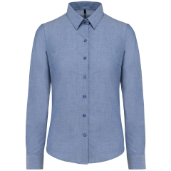 Chemise Oxford manches longues femme Bleu Cobalt Kariban