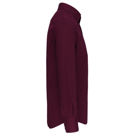 Chemise coton élasthanne manches longues homme Bordeaux – Kariban – vue 3