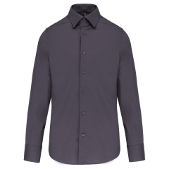 Chemise coton élasthanne manches longues homme Gris – Kariban