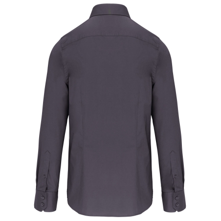 Chemise coton élasthanne manches longues homme Gris – Kariban – vue 2