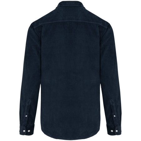 Chemise velours côtelé manches longues homme Marine – Kariban – vue 2