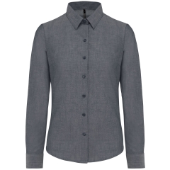 Chemise Oxford Manches Longues Femme Marine Kariban