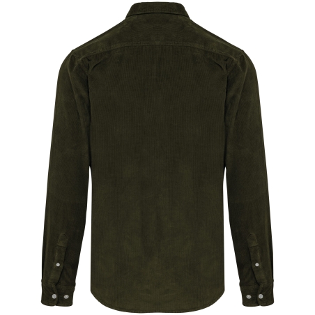 Chemise velours côtelé manches longues homme Kariban Vert – vue 2
