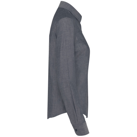 Chemise Oxford manches longues femme Kariban – Gris – vue 3