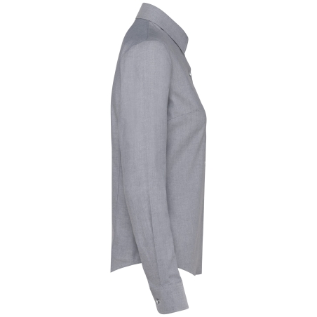 Chemise Oxford manches longues femme Kariban – Gris Zinc – vue 3