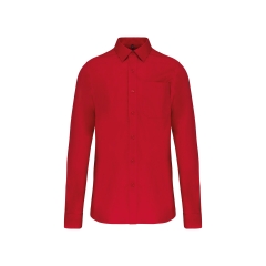 Chemise popeline manches longues Kariban – Rouge Classic