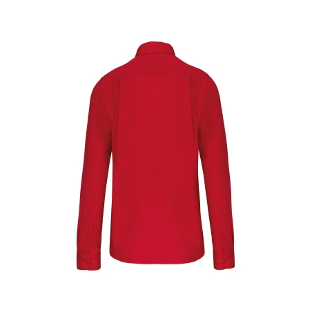Chemise popeline manches longues Kariban – Rouge Classic – vue 2