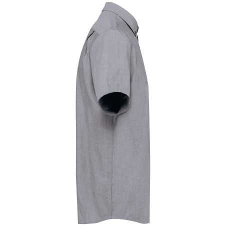 Chemise Oxford manches courtes Gris Zinc Kariban – vue 3
