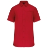 Chemise popeline manches courtes Rouge Kariban – Coupe Regular