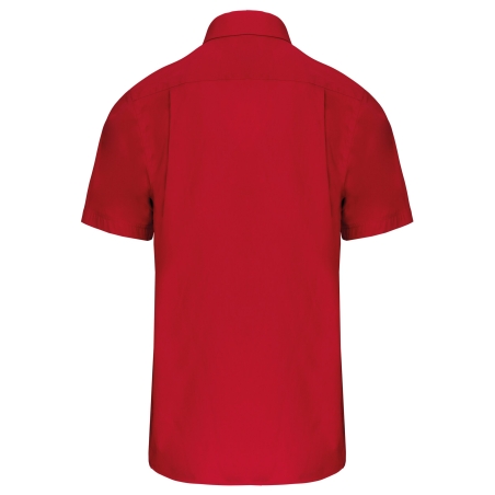 Chemise popeline manches courtes Rouge Kariban – Coupe Regular – vue 2