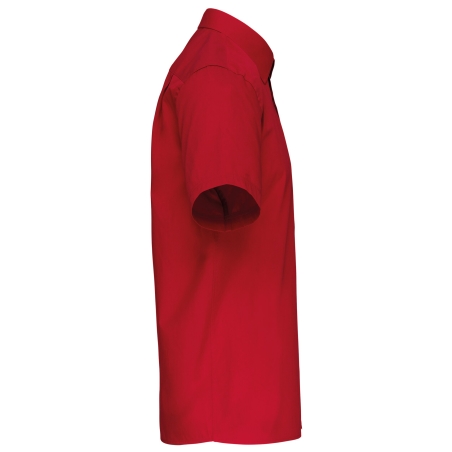 Chemise popeline manches courtes Rouge Kariban – Coupe Regular – vue 3