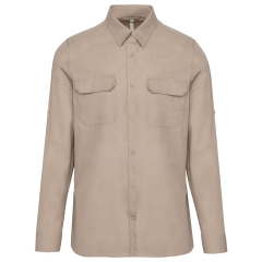 Chemise Safari Manches Longues Homme Kariban – Beige