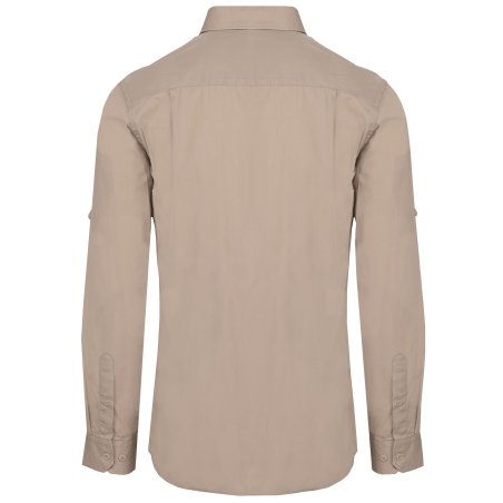 Chemise Safari Manches Longues Homme Kariban – Beige – vue 2