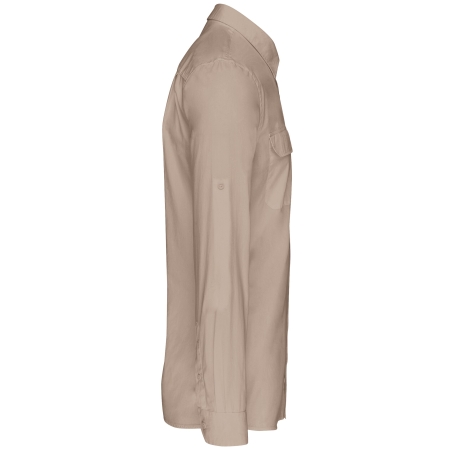 Chemise Safari Manches Longues Homme Kariban – Beige – vue 3