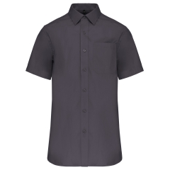 Chemise popeline manches courtes grise Kariban – Coupe Corporate