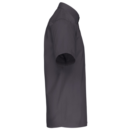 Chemise popeline manches courtes grise Kariban – Coupe Corporate – vue 3