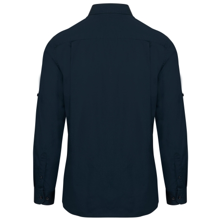 Chemise Safari Manches Longues Homme Marine – Kariban – vue 2