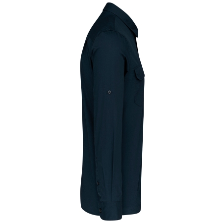 Chemise Safari Manches Longues Homme Marine – Kariban – vue 3