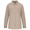Chemise safari manches longues femme Beige