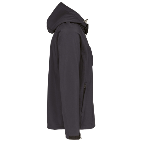 Veste Softshell Capuche Amovible Homme Gris Titanium Kariban – vue 3