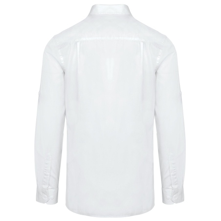 Chemise Safari Manches Longues Homme Blanche Kariban – vue 2
