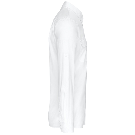Chemise Safari Manches Longues Homme Blanche Kariban – vue 3