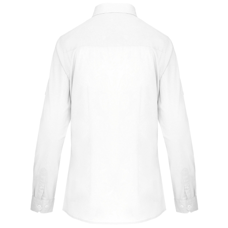 Chemise Safari Manches Longues Femme Blanc – Kariban – vue 2