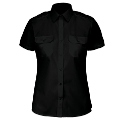 Chemise pilote manches courtes femme Kariban – Noir