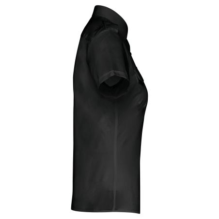 Chemise pilote manches courtes femme Kariban – Noir – vue 3