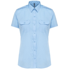 Chemise pilote manches courtes femme Kariban – Ciel