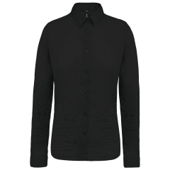 Chemise Popeline Manches Longues Femme Noire Kariban