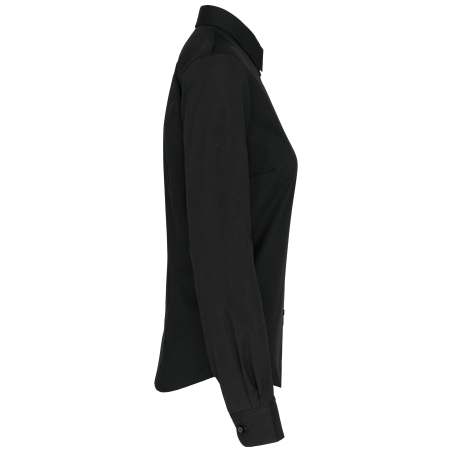 Chemise Popeline Manches Longues Femme Noire Kariban – vue 3
