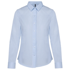 Chemise popeline manches longues femme rayée blanc – Kariban