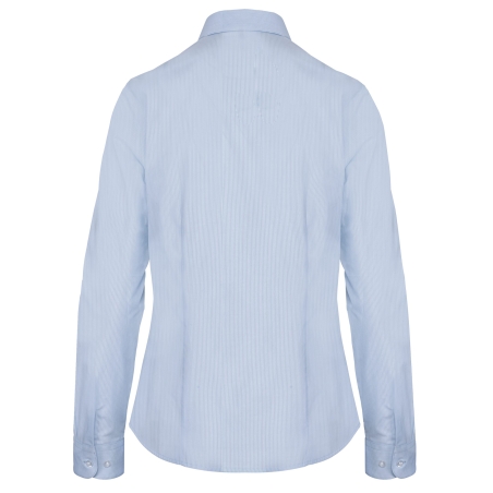 Chemise popeline manches longues femme rayée blanc – Kariban – vue 2