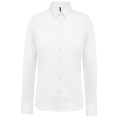 Chemise Popeline Manches Longues Femme Blanc – Kariban