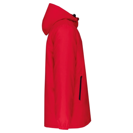 Parka à capuche recyclée unisexe Rouge Kariban – vue 3