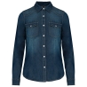Chemise denim manches longues femme Bleu Jean – Kariban